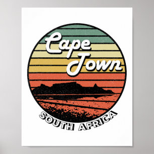 Kapstadt Tafelberg Südafrika Vintage Poster