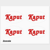 KAPUT ♦ FUNKTIONIERT NICHT ♦ OVALER AUFKLEBER (Blatt)