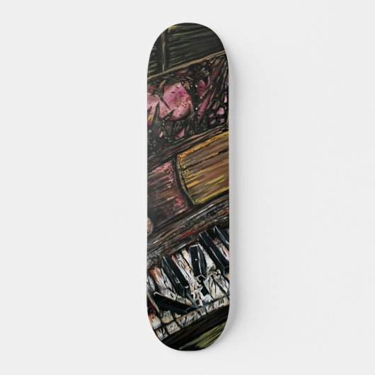 Kaputte Klavier Skateboard (Vorne)