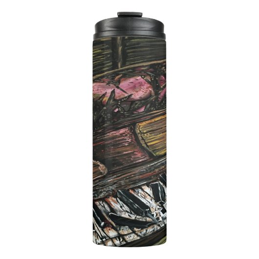 Kaputte Klavier Thermosbecher (Vorderseite)