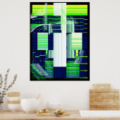 Kaputte TV-Glitch-Kunst Poster (Küche)