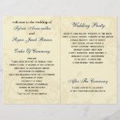 Kapuzenjar Marineblau Rose Hochzeitsprogramm (Rückseite)