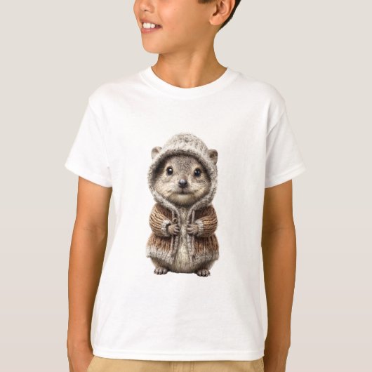 Kapuzenpullover Igel Kinder T-Shirt (Vorderseite)