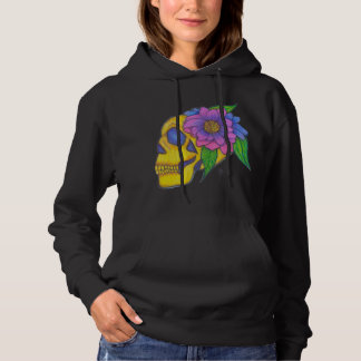 Kapuzenpullover mit abstraktem gelben Totenkopf un Hoodie