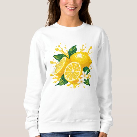 Kapuzenpullover mit einer lebendigen Zitrone Sweatshirt (Vorderseite)