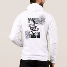 Kapuzenpullover mit Leopardengrafik 'Born to Rule'