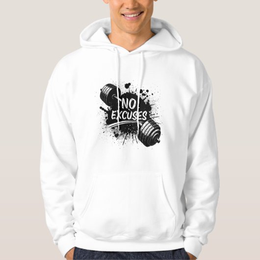 Kapuzenpullover ohne Ausreden – Fette Motivations- Hoodie (Vorderseite)