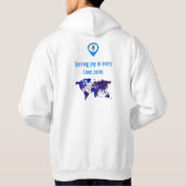 Kapuzenpullover 'Serving Joy in Every Time Zone.' Hoodie (Rückseite)