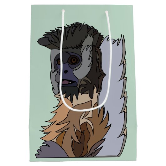 Kapuzineraffe Mittlere Geschenktüte (Rückseite)