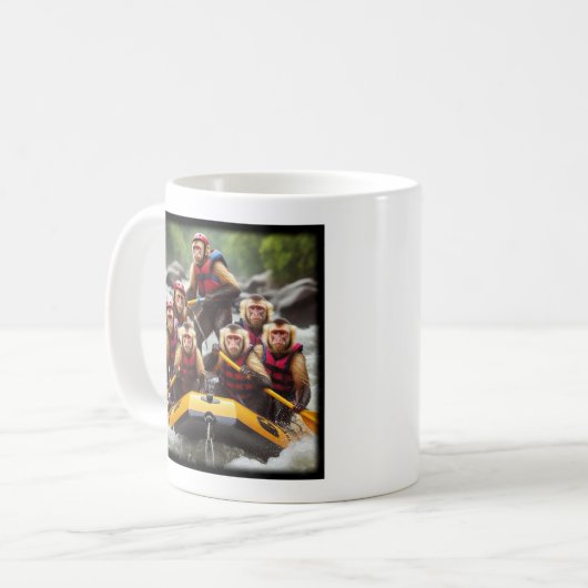 Kapuzineraffen Whitewater Rafting Kaffeetasse (Vorderseite Links)