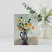 Kapuzinerkäse in einem blauen Vase durch Monet Postkarte (Stehend Vorderseite)