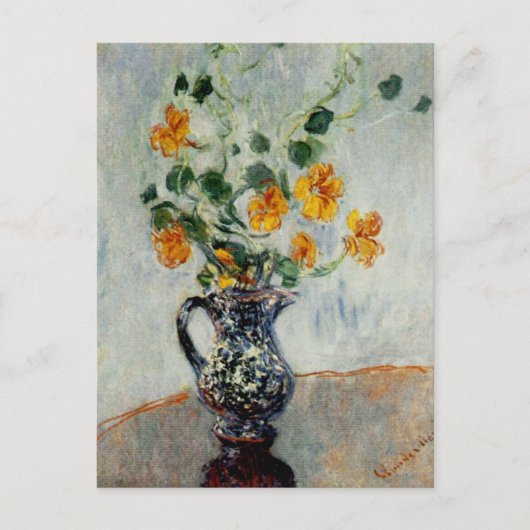 Kapuzinerkäse in einem blauen Vase durch Monet Postkarte (Vorderseite)