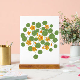 Kapuzinerkresse-Blumenillustration Vintage Natur Acrylschild