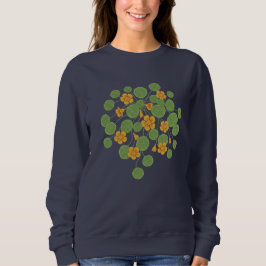 Kapuzinerkresse-Blumenillustration Vintage Natur Sweatshirt