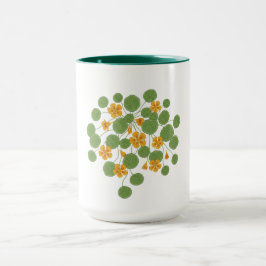 Kapuzinerkresse-Blumenillustration Vintage Natur Tasse