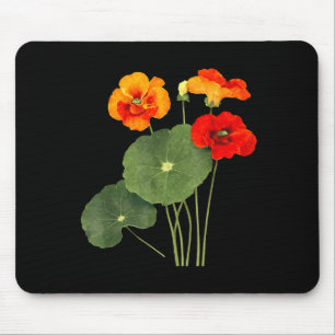 Kapuzinerkresse-Blumenillustration Vintage-Naturku Mousepad