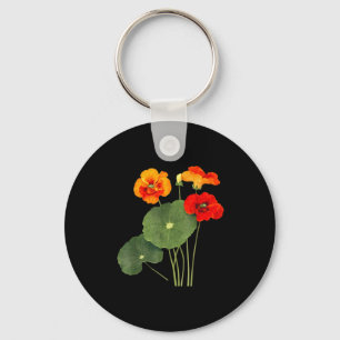 Kapuzinerkresse-Blumenillustration vintage Naturku Schlüsselanhänger