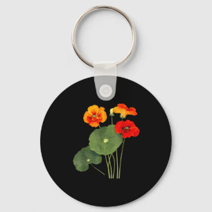 Kapuzinerkresse-Blumenillustration vintage Naturku Schlüsselanhänger
