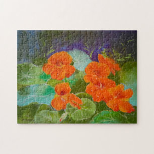 Kapuzinerkresse Blüte - Botanisches Pastell Puzzle