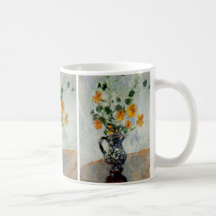 Kapuzinerkresse in einer blauen Vase von Monet Kaffeetasse