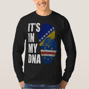 Kapverdisch und bosnische DNA-Flagge-Erbe T-Shirt