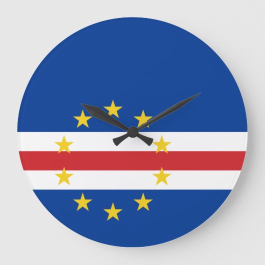 Kapverdische Flagge Acrylmauer-Uhr Große Wanduhr (Vorderseite)