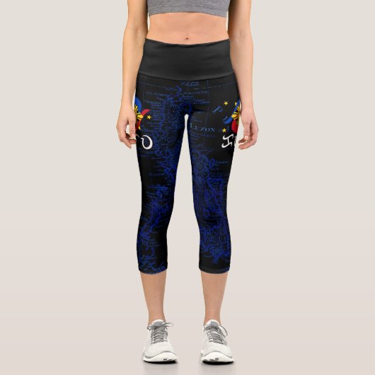 Kapwa (Baybayin script) Capri Leggings (Vorderseite)
