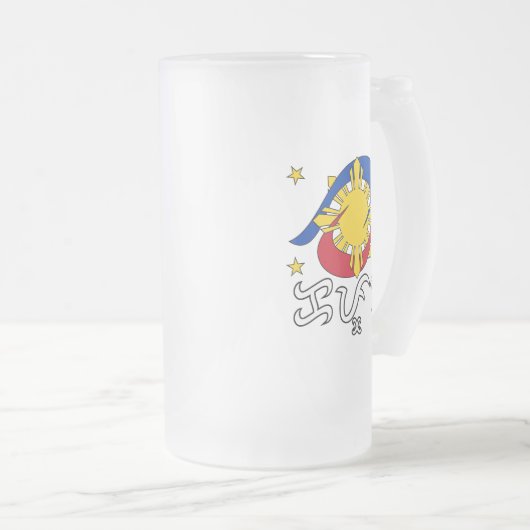 Kapwa (Baybayin script) Mattglas Bierglas (VorderseiteRechts)