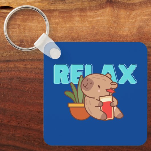 Kapybara-Kühlschrank Schlüsselanhänger (Vorderseite)