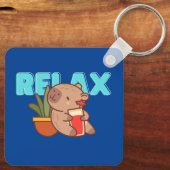 Kapybara-Kühlschrank Schlüsselanhänger (Rückseite)