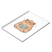 Kapybara mit Brille Kawaii Design beim Lesen Notizblock (Linke Seite)