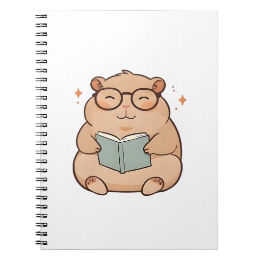 Kapybara mit Brille Kawaii Design beim Lesen Notizblock (Vorderseite)