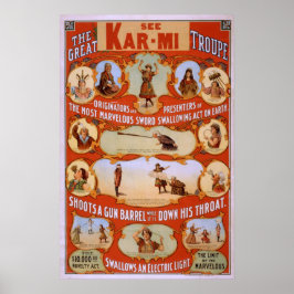 KAR-MI Magician Troupe VAUDEVILLE Poster