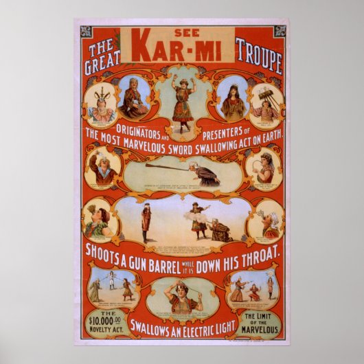 KAR-MI Magician Troupe VAUDEVILLE Poster (Vorne)