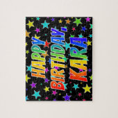 "KARA" First Name, Fun "HAPPY BIRTHDAY" Puzzle (Vertikal)