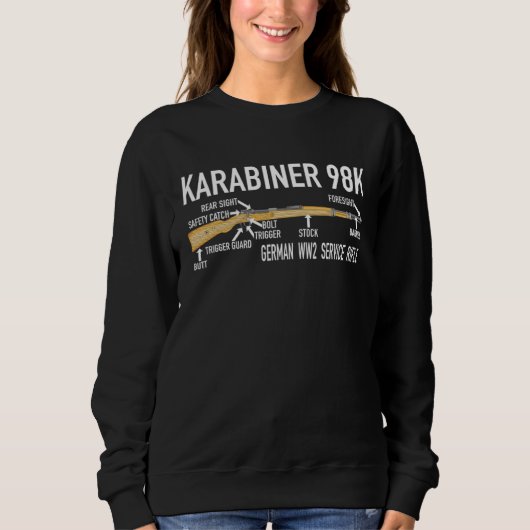 Karabiner 98k German WW2 Rifle Diagram Sweatshirt (Vorderseite)