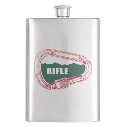 Karabiner zum Klettern mit Gewehr Flachmann (Vorderseite)