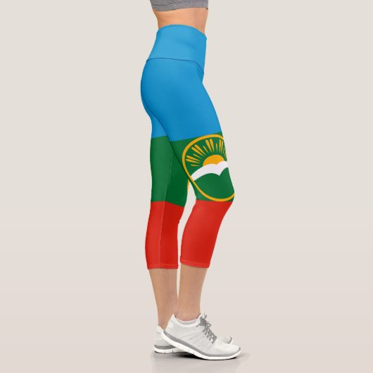 Karachay Cherkessia Flag Capri Leggings (Rechts)