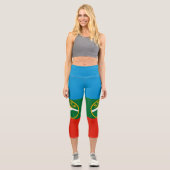 Karachay Cherkessia Flag Capri Leggings (Vorderseite)