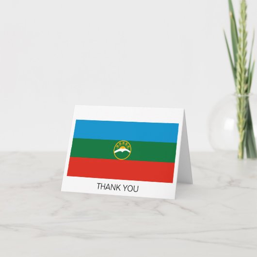 Karachay Cherkessia Flag Dankeskarte (Vorderseite)