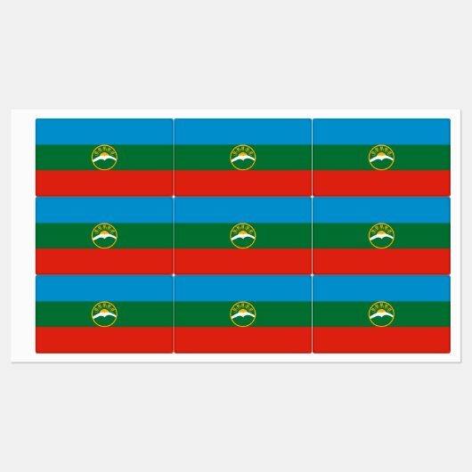 Karachay Cherkessia Flag Etiketten (Blatt)