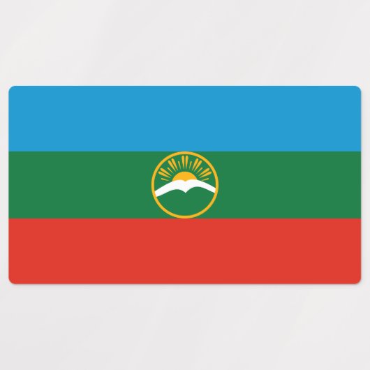 Karachay Cherkessia Flag Etiketten (Design 1)