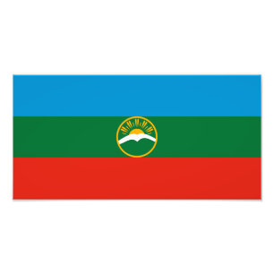 Karachay Cherkessia Flag Fotodruck