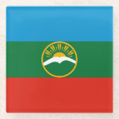 Karachay Cherkessia Flag Glasuntersetzer (Vorderseite)