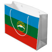 Karachay Cherkessia Flag Große Geschenktüte (Rückseite Schrägansicht)