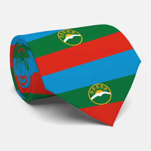 Karachay Cherkessia Flag Krawatte (Gerollt)