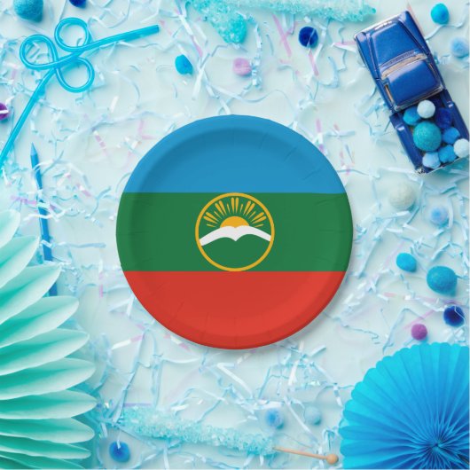 Karachay Cherkessia Flag Pappteller (Party)