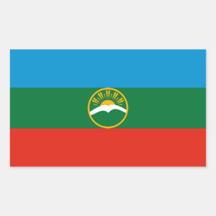 Karachay Cherkessia Flag Rechteckiger Aufkleber