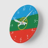 Karachay Cherkessia Flag Runde Wanduhr (Winkel)