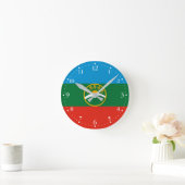 Karachay Cherkessia Flag Runde Wanduhr (Zuhause)
